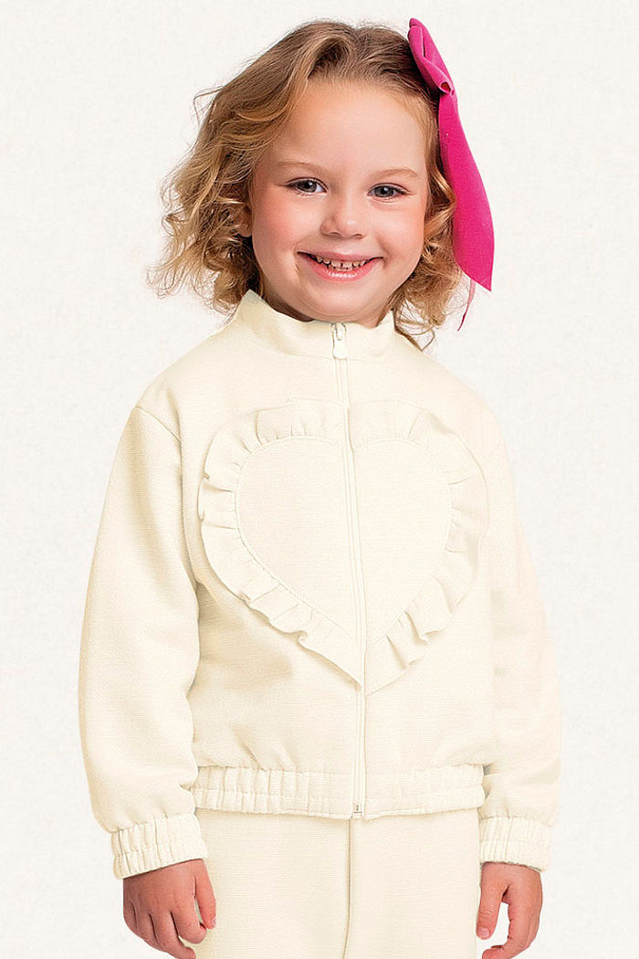 Conjunto jaqueta e calça em moletom lurex com babados