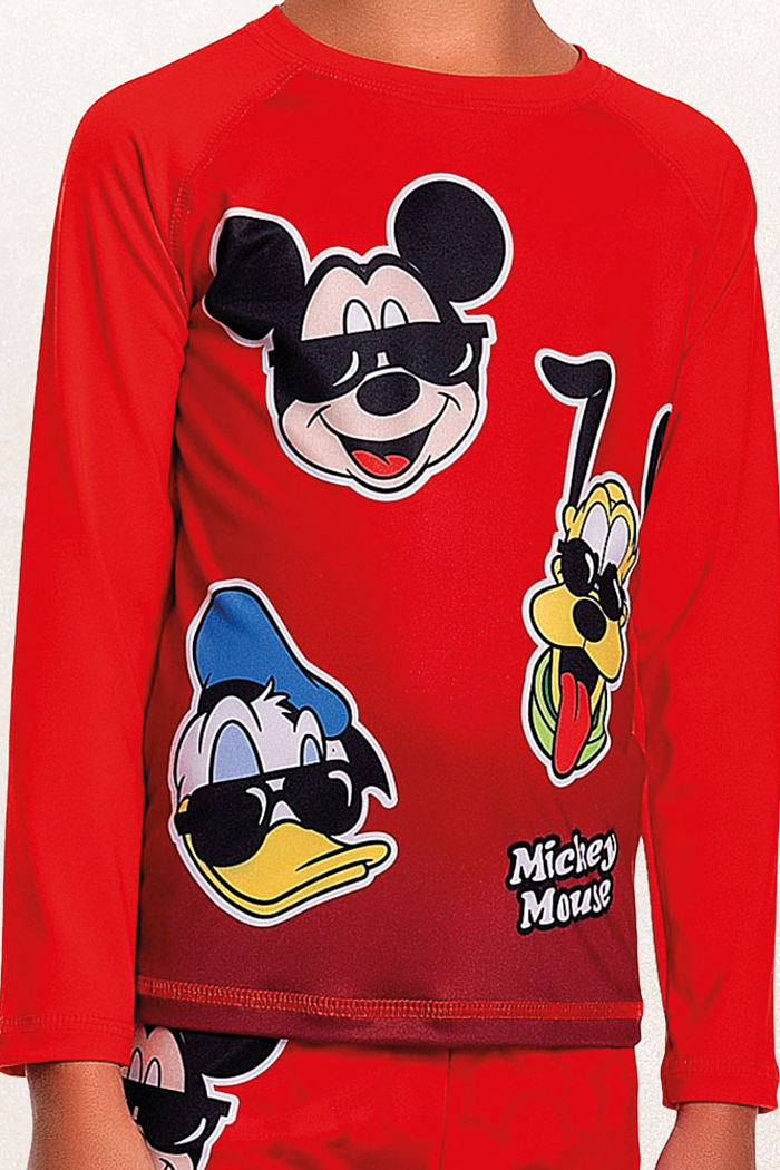 Camiseta manga longa praia turma mickey