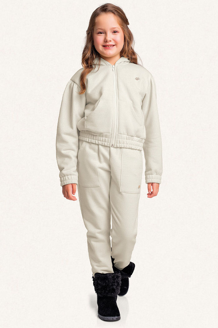 Calça em moletom lurex com bolso