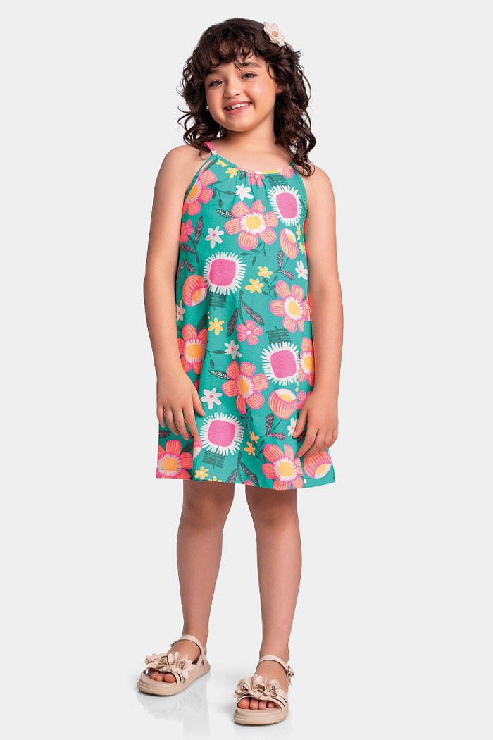 Vestido de alça com flores