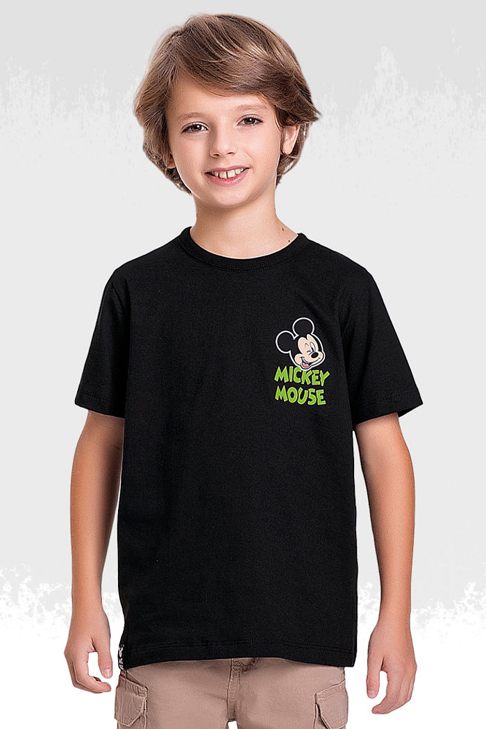 Camiseta mickey com estampa nas costas