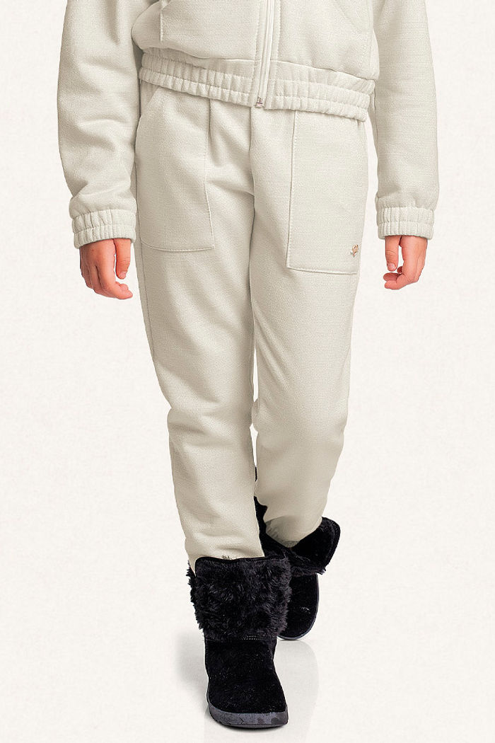 Calça em moletom lurex com bolso