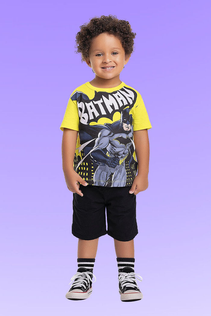 Camiseta em meia malha Batman