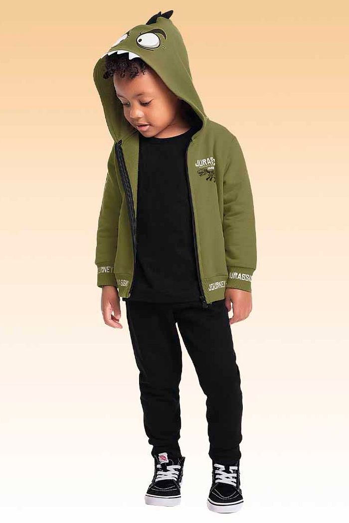 Jaqueta com capuz em moletom