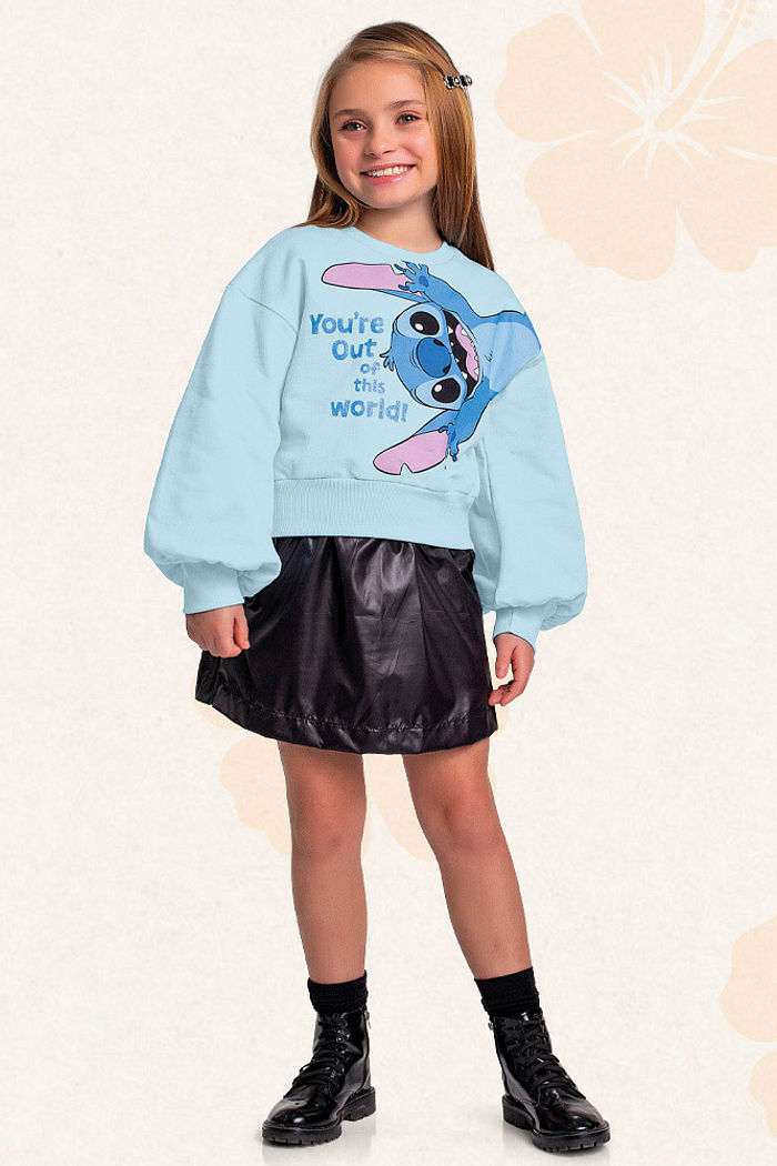 Blusão em moletom Lili & Stitch