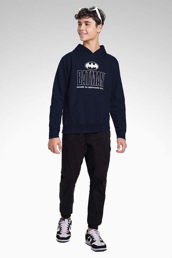 Blusão com capuz em moletom batman