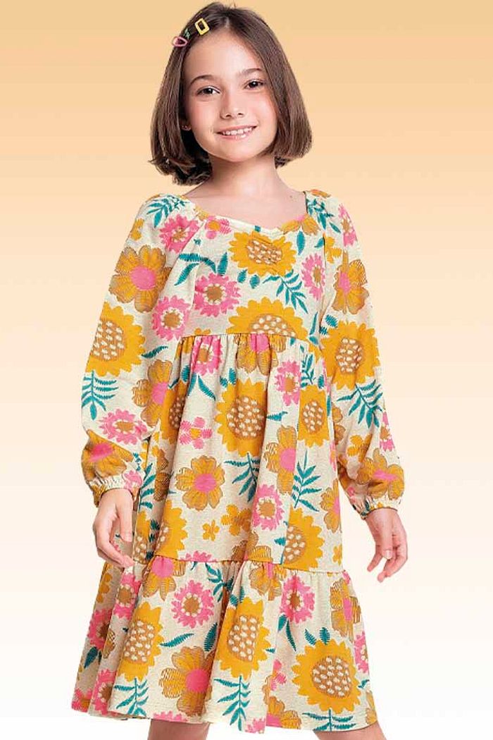 Vestido midi em meia malha linho