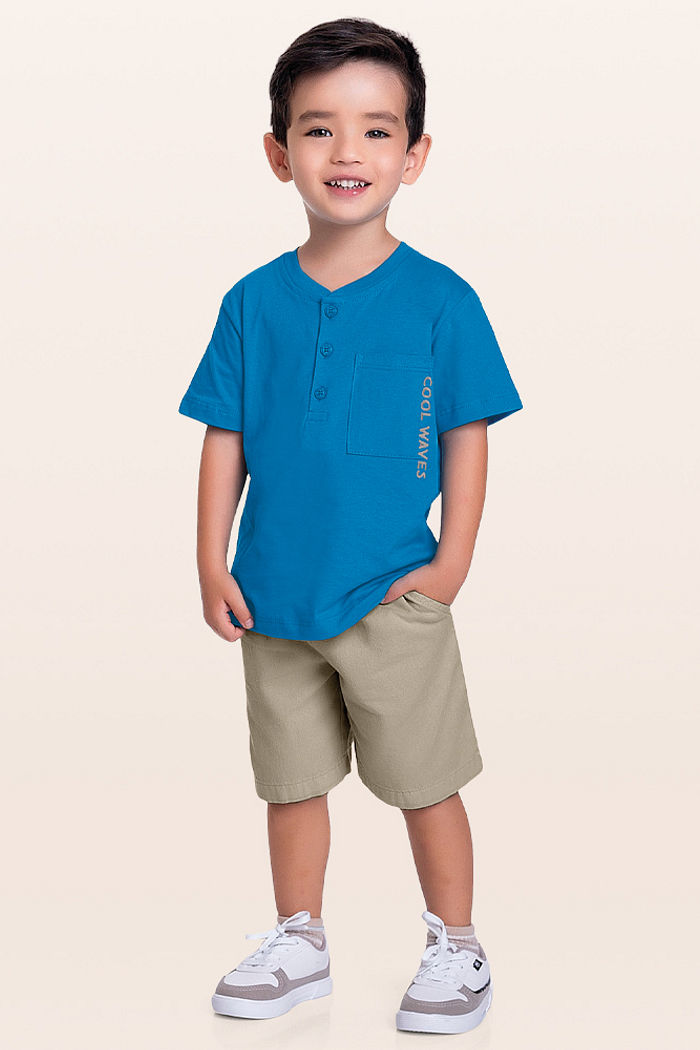 Conjunto camiseta e bermuda cool waves