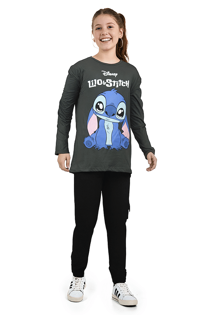 Blusa manga longa Lilo & Stitch