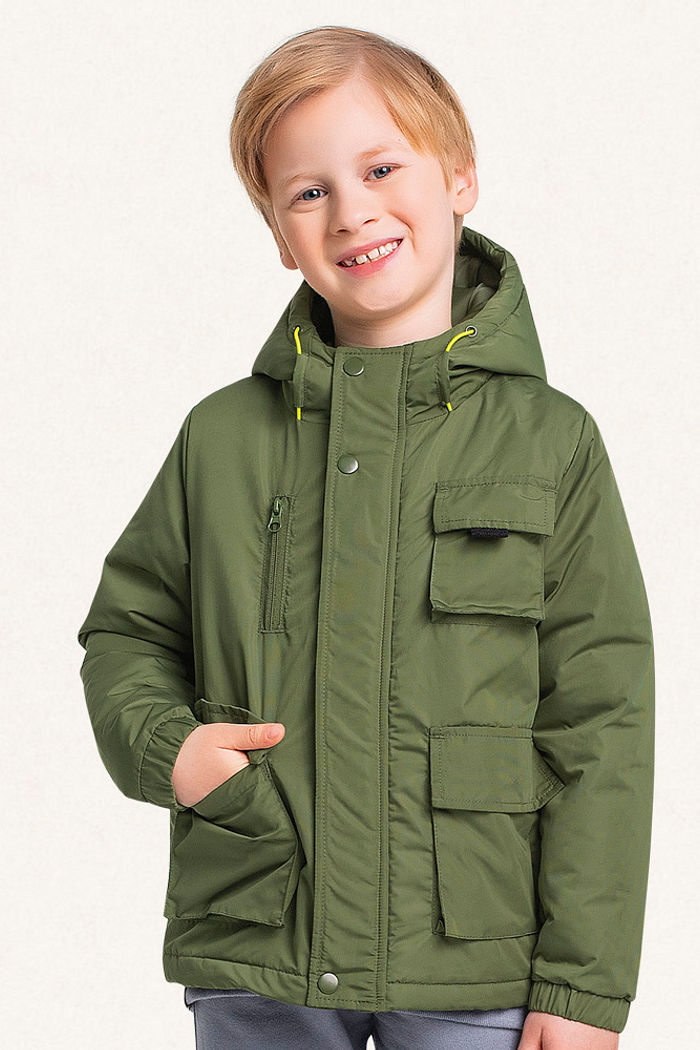 Jaqueta com capuz puffer com forro com bolso