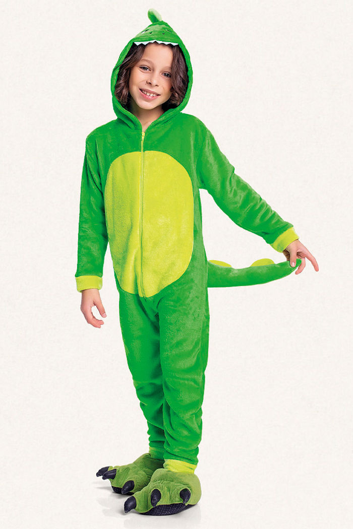 Kigurumi dinossauro em fleece