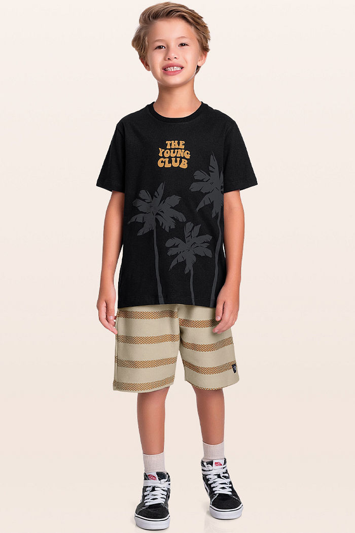 Conjunto camiseta e bermuda tropical