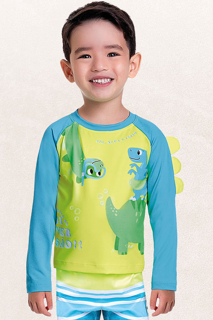 Camiseta manga longa praia dino