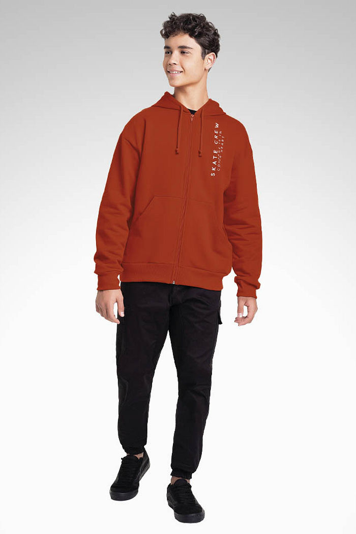 Jaqueta com capuz em moletom