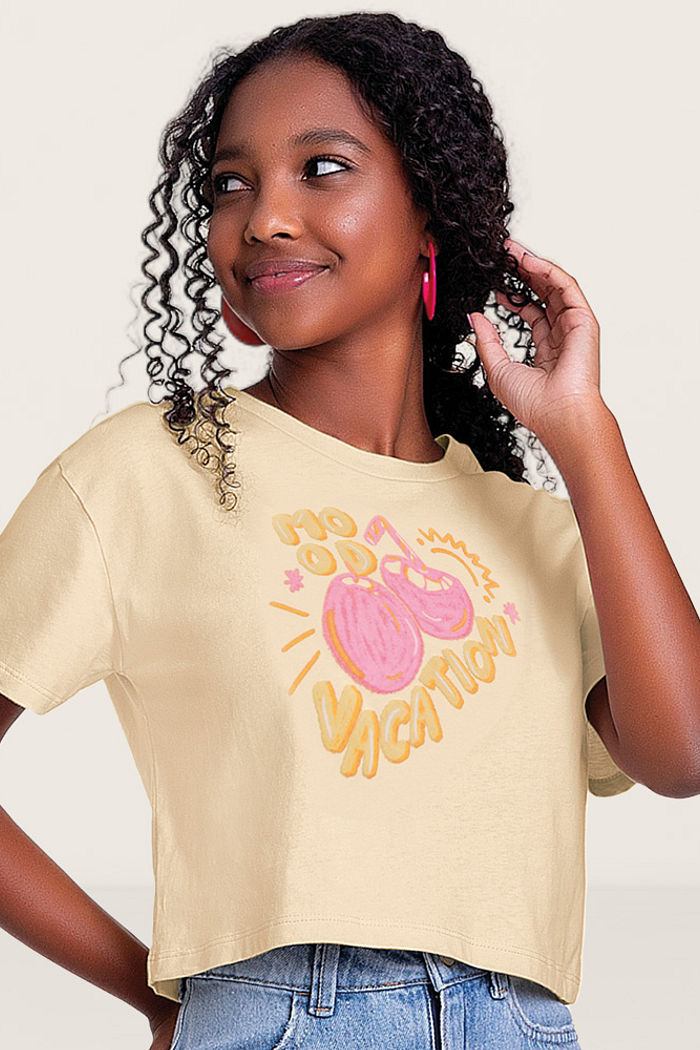 Blusa cocos em meia malha tropical