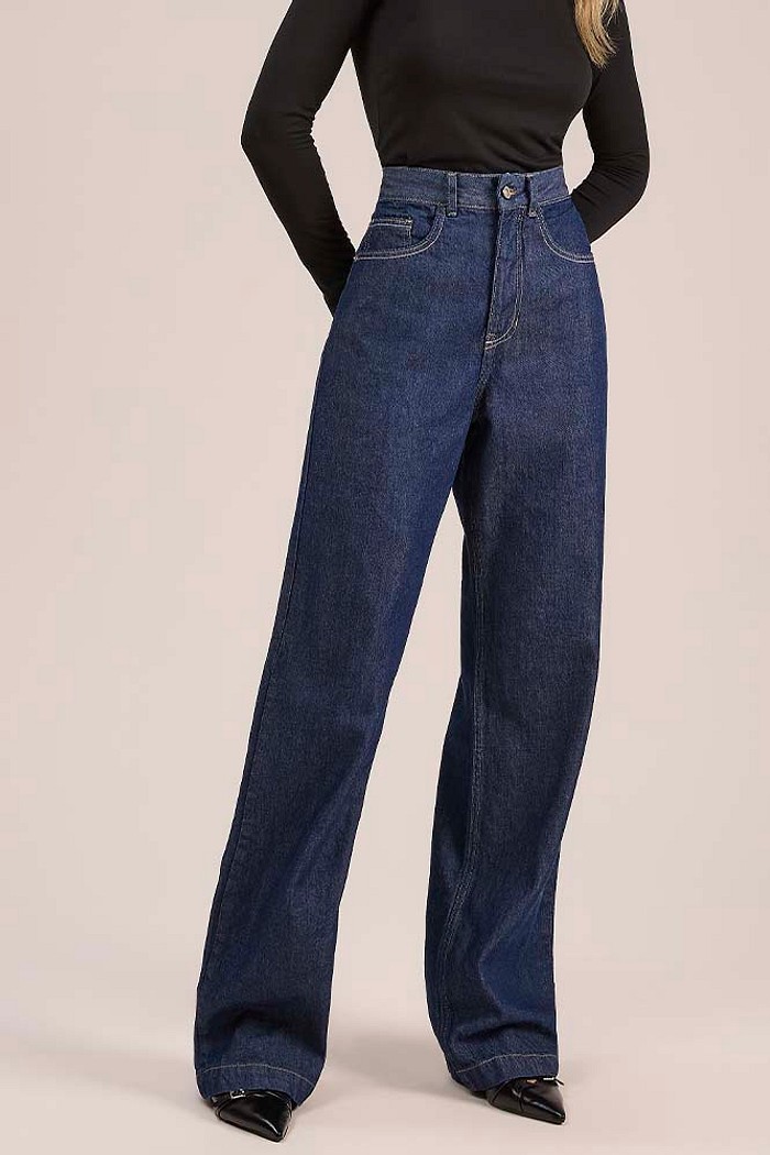 Calça wide leg em jeans