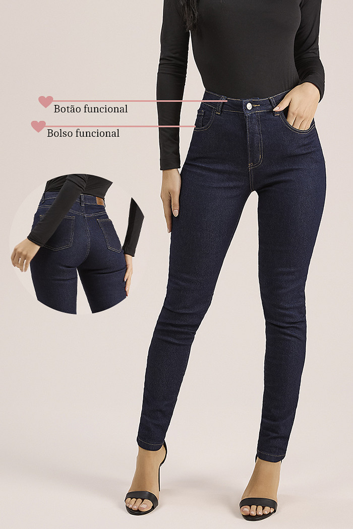 Calça skinny básica em jeans
