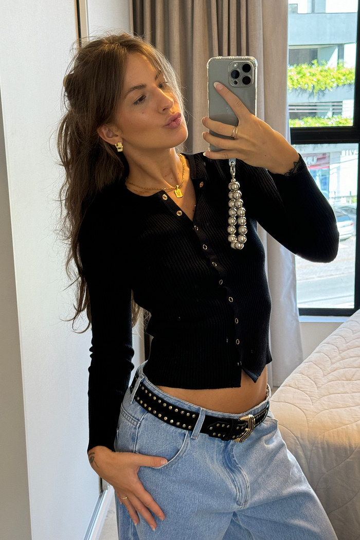 blusa de tricô amore preto mundo lolita