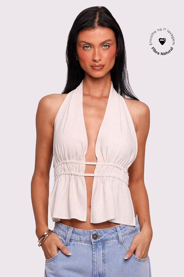 blusa frente única duna natural mundo lolita