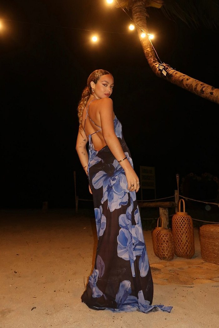 vestido longo estampado blue moon mundo lolita