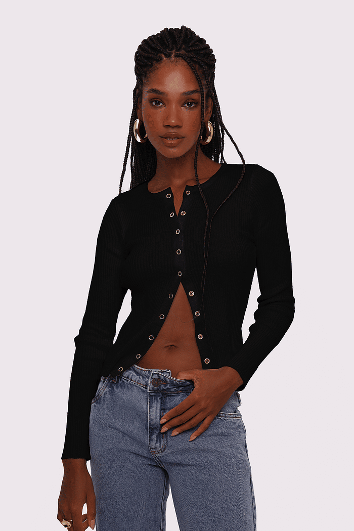 blusa de tricô amore preto mundo lolita