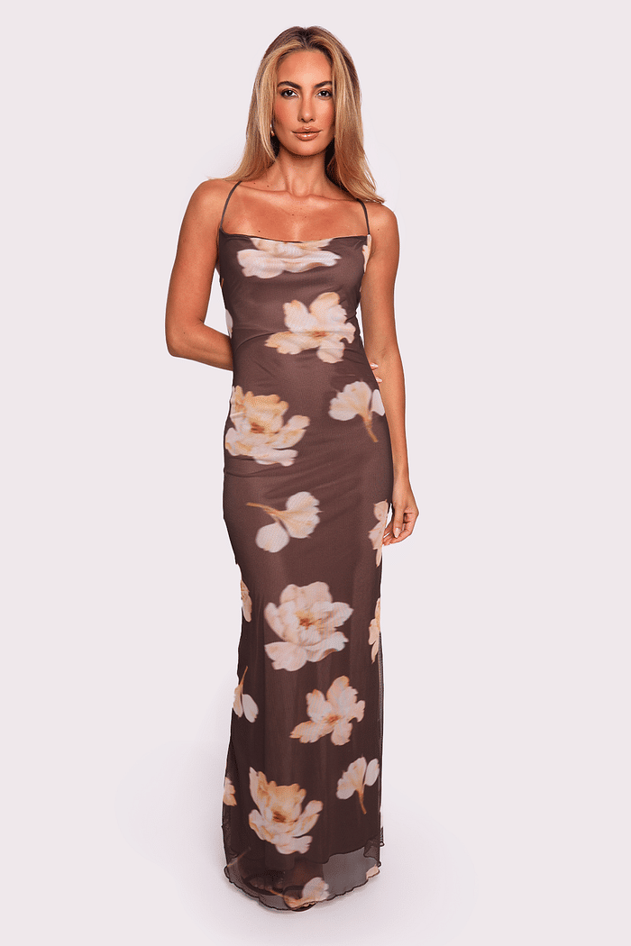 vestido longo floral golden grove mundo lolita