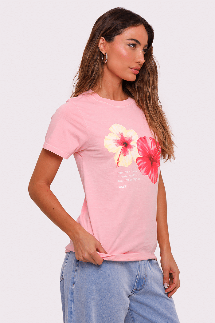 t-shirt rosa hibiscus garden mundo lolita