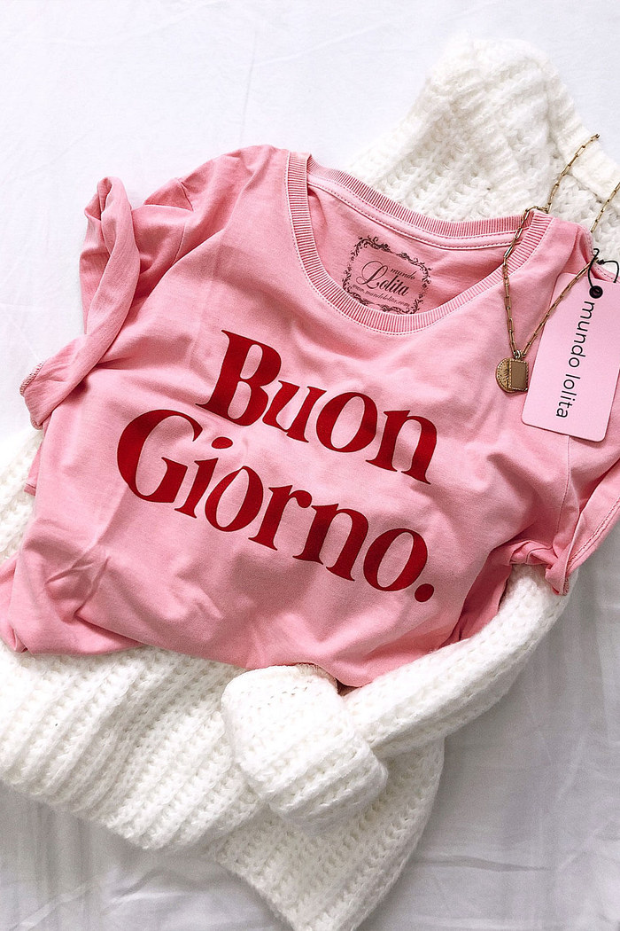 t-shirt buon giorno mundo lolita