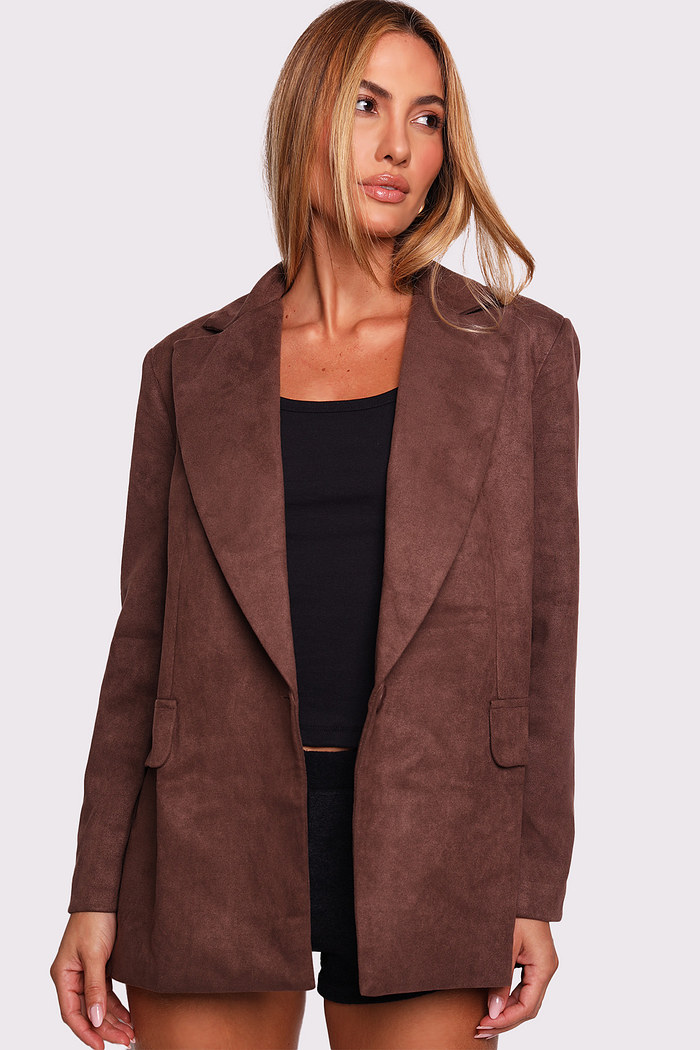 blazer de suede marrom mocha mundo lolita
