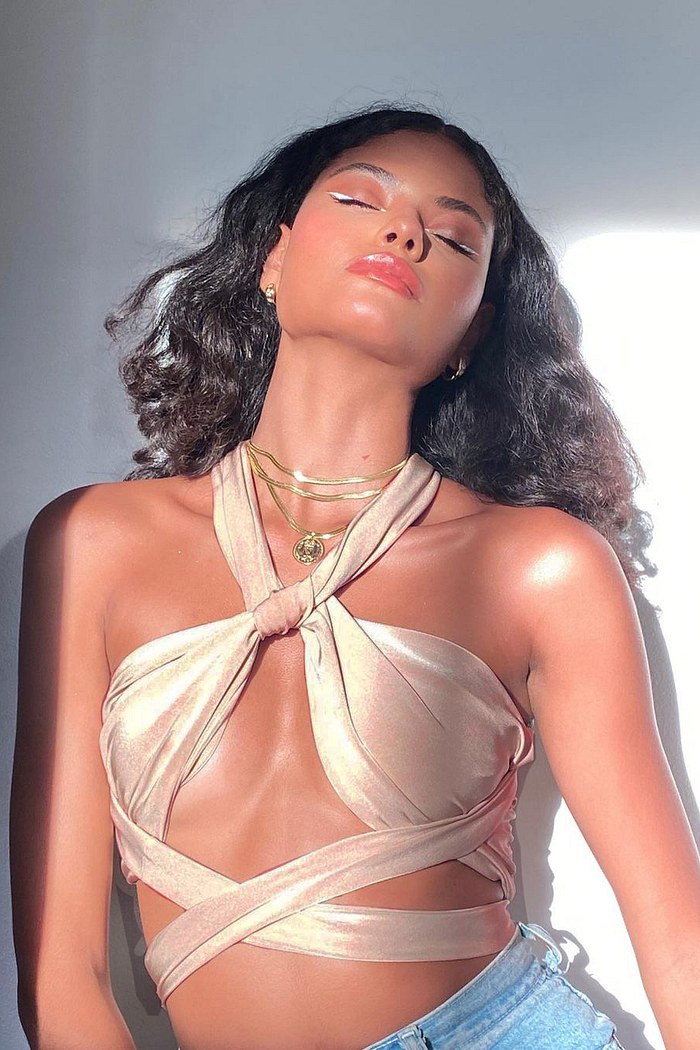 top amarração dourado go girl mundo lolita