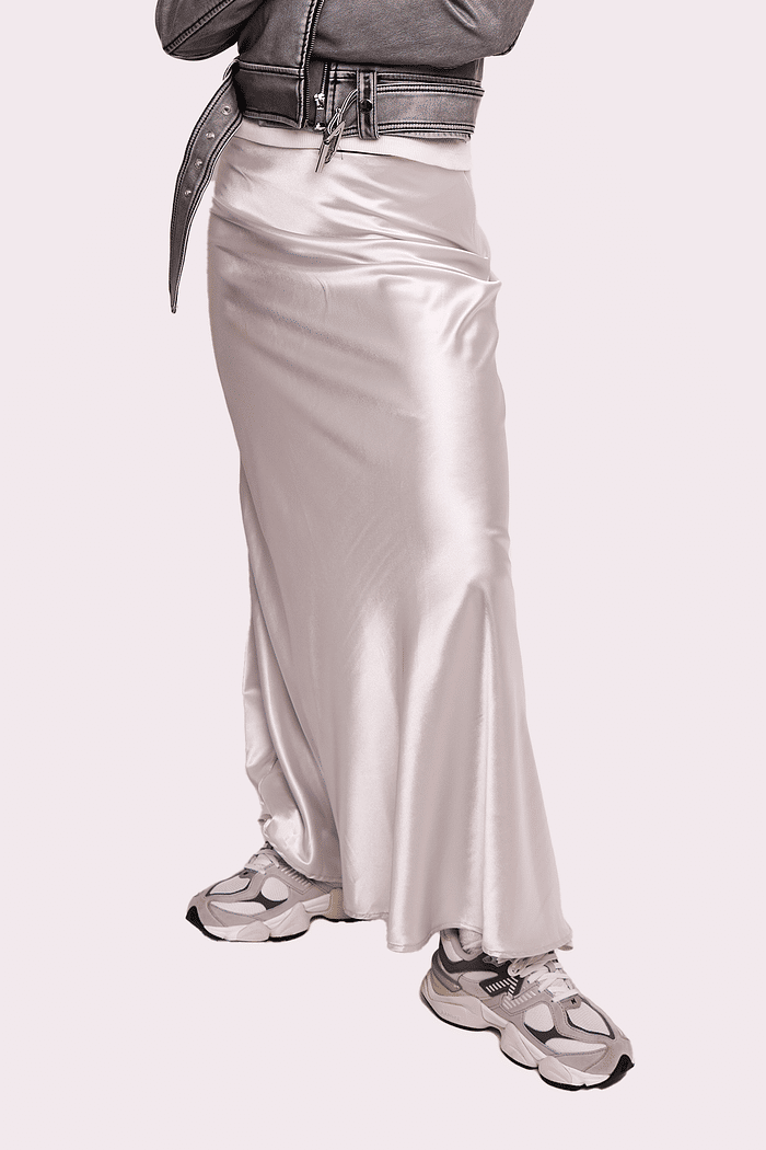 saia longa cinza prata fashionista mundo lolita