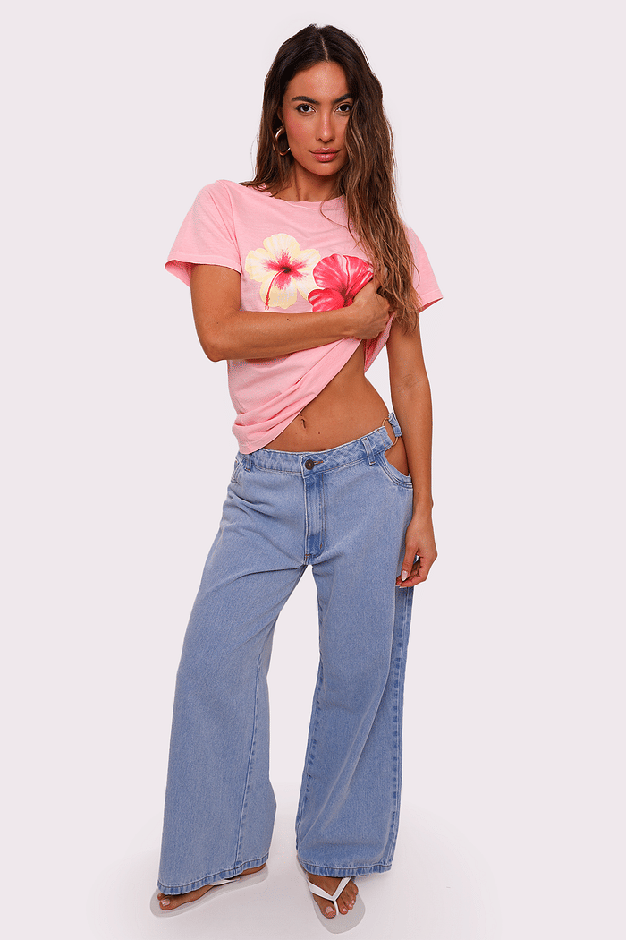 t-shirt rosa hibiscus garden mundo lolita