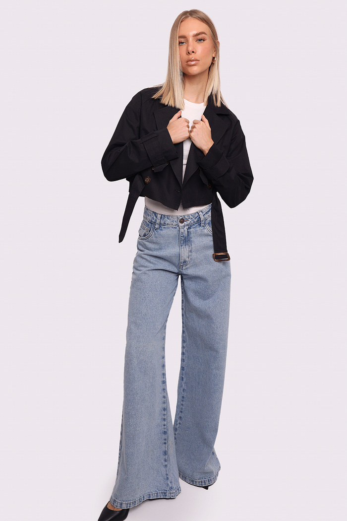 trench coat cropped preto versailles mundo lolita