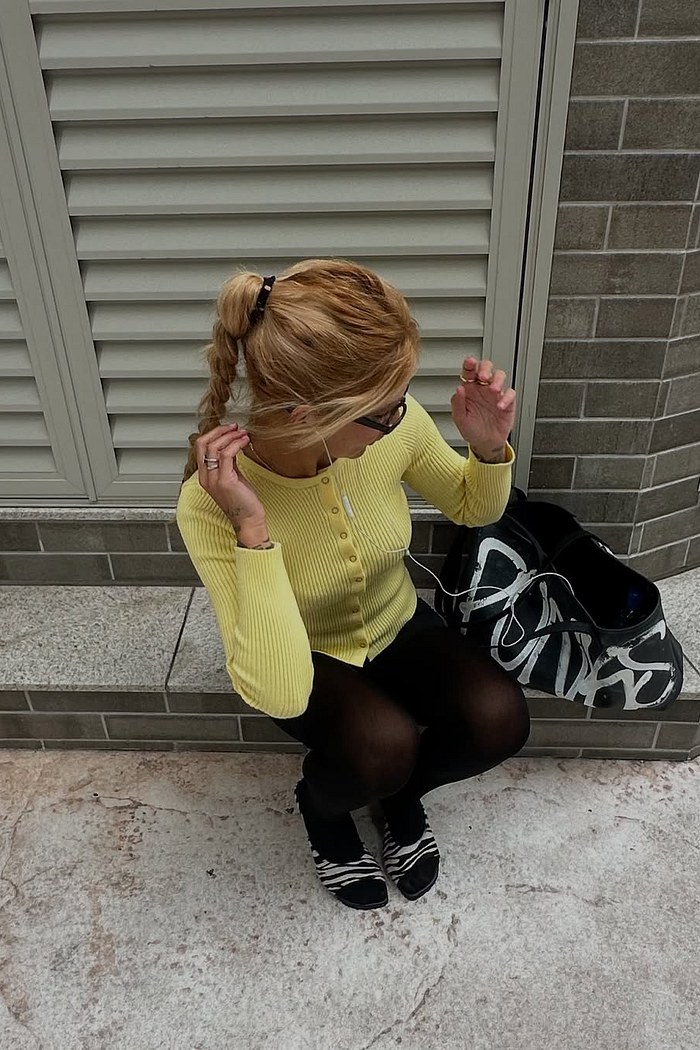 blusa de tricô amore amarelinho mundo lolita