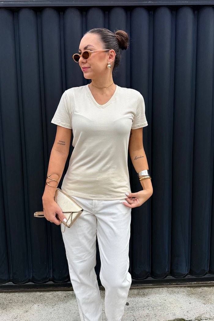 BLUSA JANETE PIMA - BEGE