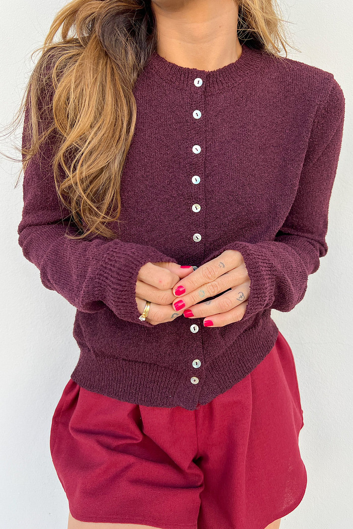 Cardigan Boucle Cristina Vinho - Mini Moni