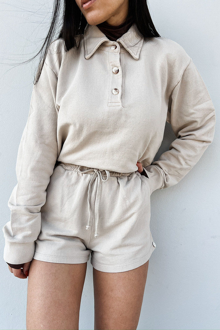 Shorts de Moletom Marcela Bege - Mini Moni