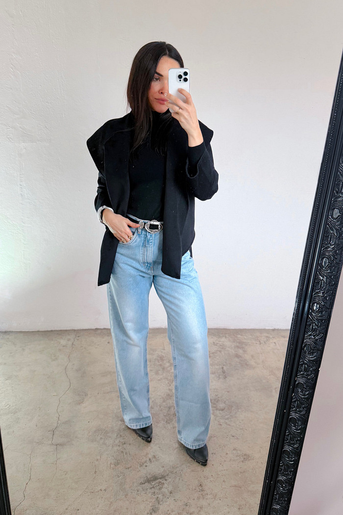 Calça Denim Clara - Mini Moni