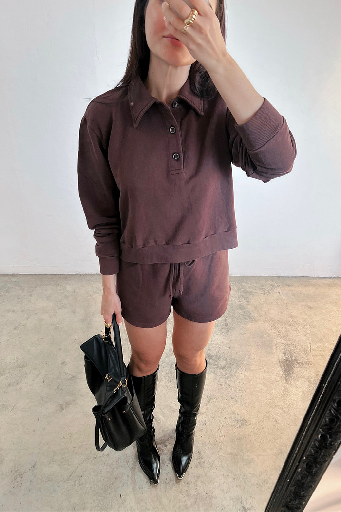 Moletom Marcela Marrom - Mini Moni