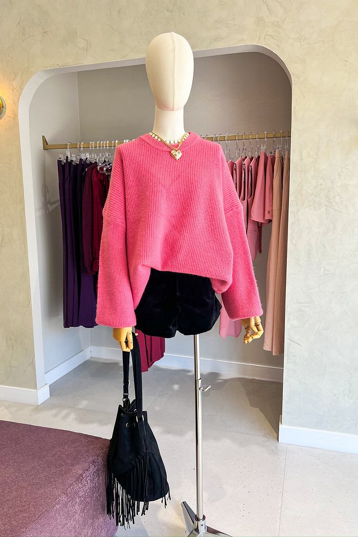 Maxi Tricô de Lã Ester Rosa Pink - Mini Moni