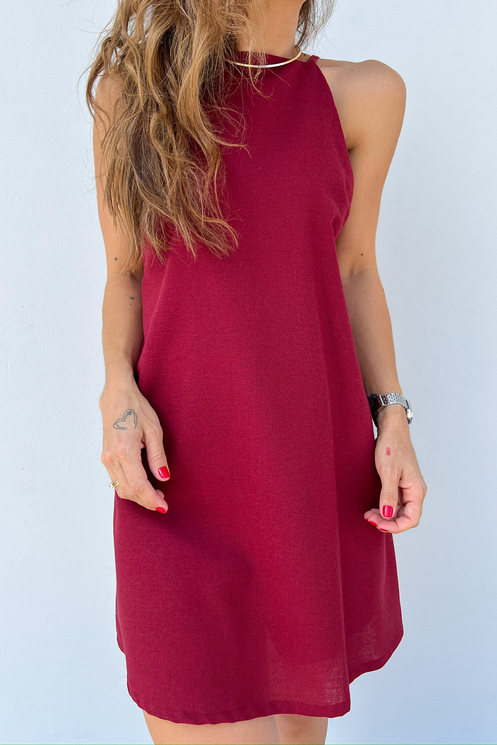 Vestido Macaquinho Vinho Gisele - Mini Moni