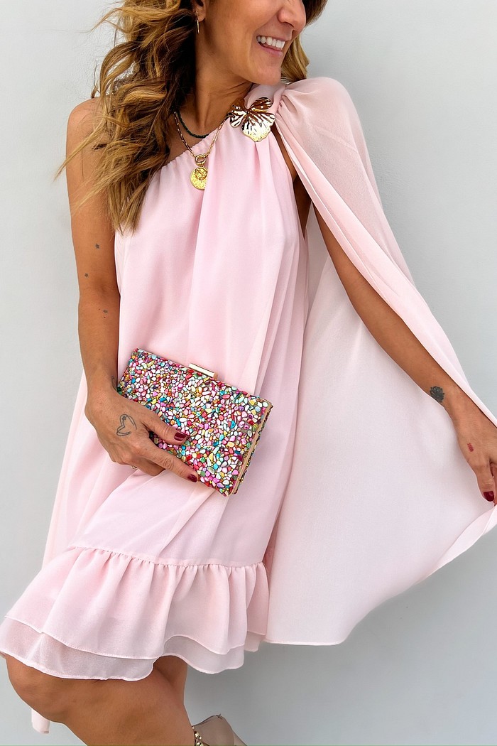 Vestido Curto Rosa Cléo - MiniMoni