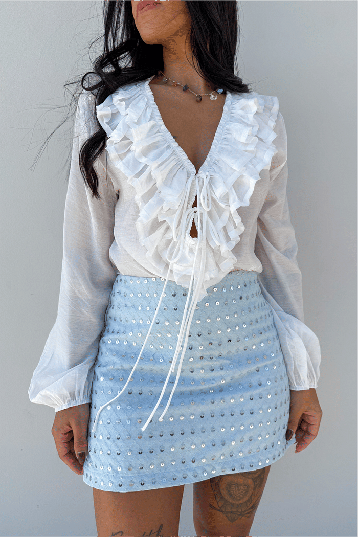 Shorts Saia Sabine Azul Céu - Mini Moni