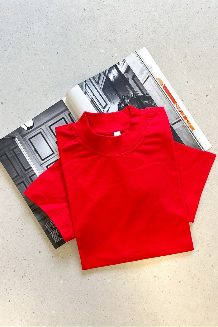 T-Shirt Básica Algodão Doce Vermelha - MiniMoni