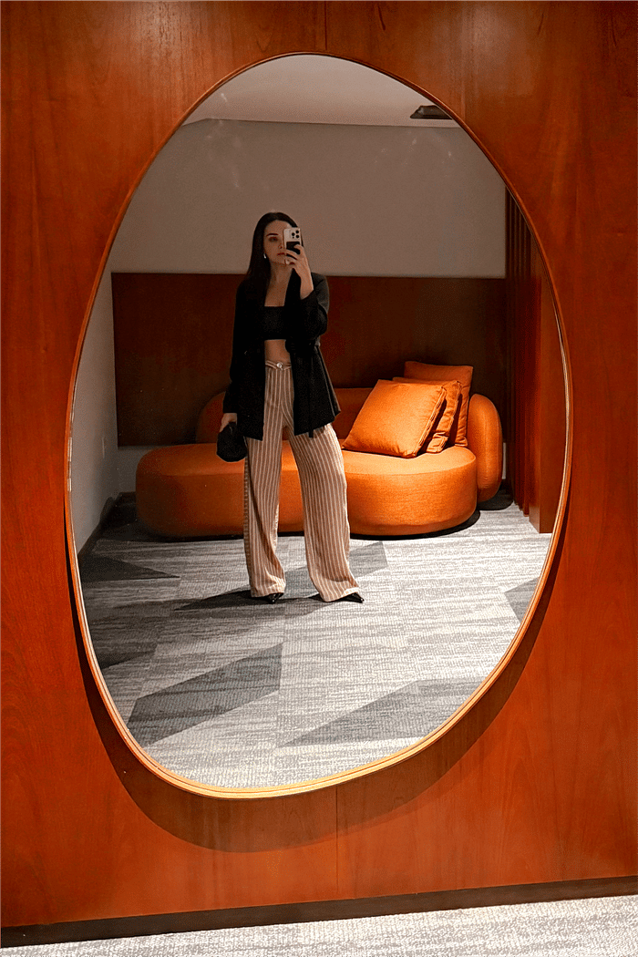 Calça Alfaiataria de Listras Abby - MiniMoni