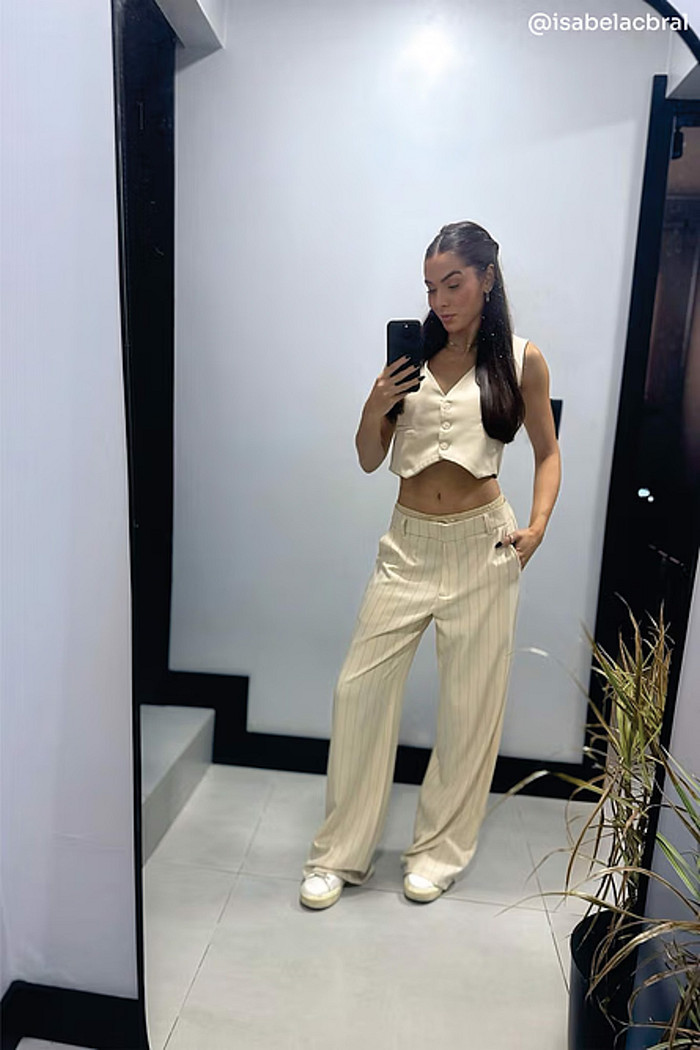 Calça de Alfaiataria Maja Areia - Mini Moni