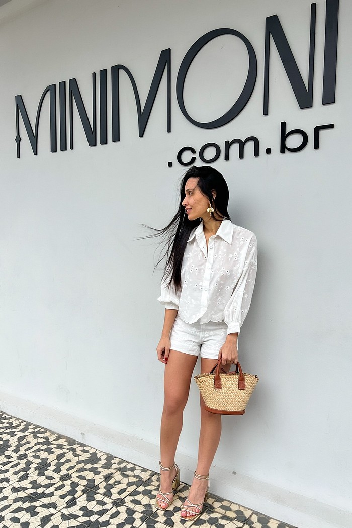 Shorts Laise Branco Morgana - MiniMoni