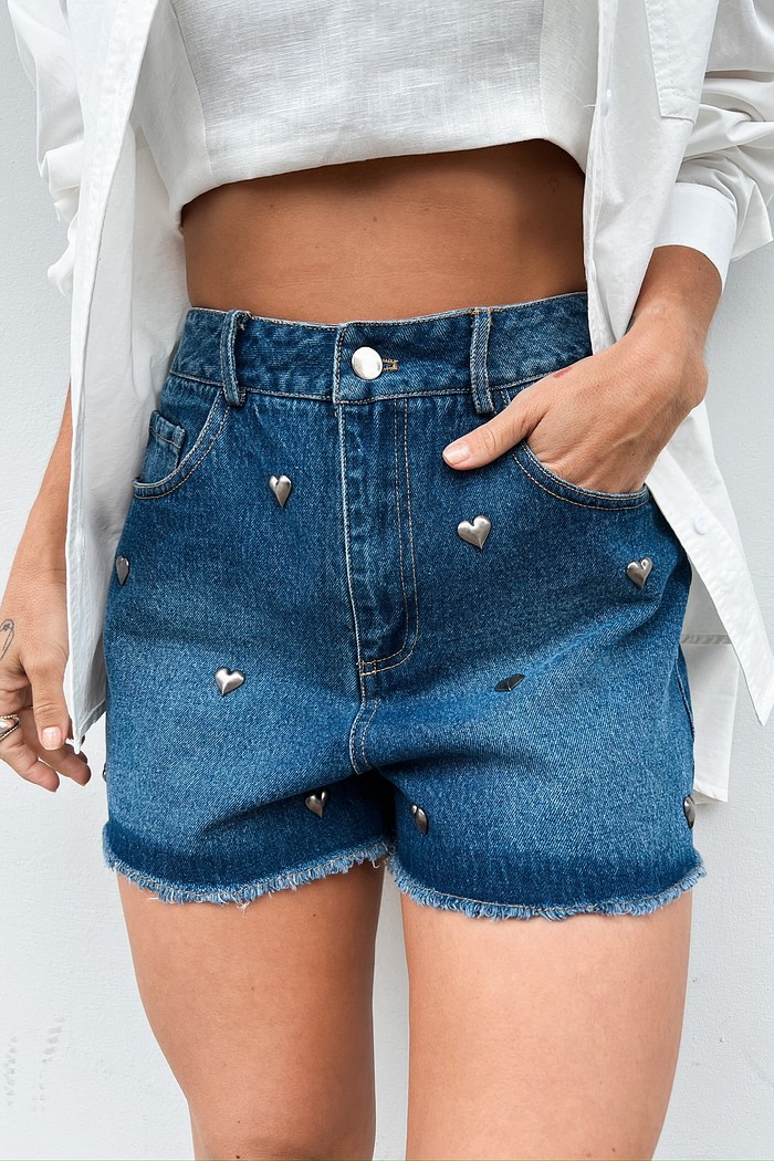 Shorts Jeans Denim Heart - MiniMoni