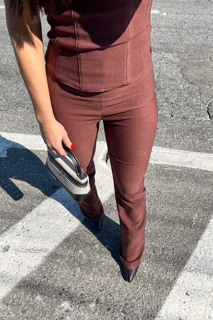 Calça de Alfaiataria Pandora Marrom - Mini Moni