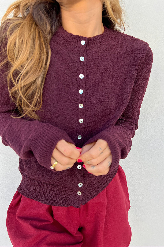 Cardigan Boucle Cristina Vinho - Mini Moni